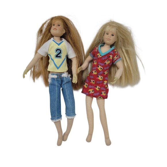 Vintage Only Hearts Club Soft Body Poseable Doll Lot Of 2 9" Blonde Red Head - Picture 1 of 4